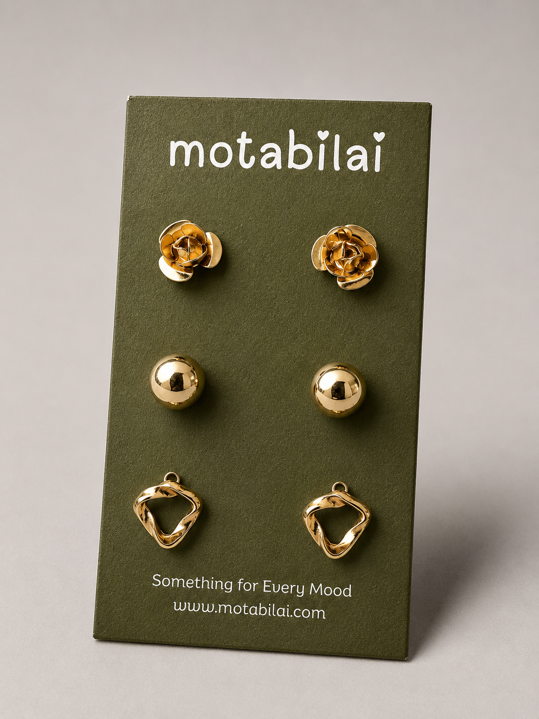 3 Stud Earrings Set - 010
