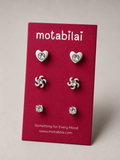3 Stud Earrings Set - 011