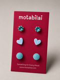 3 Stud Earrings Set - 014