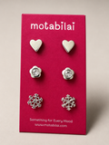 3 Stud Earrings Set - 019