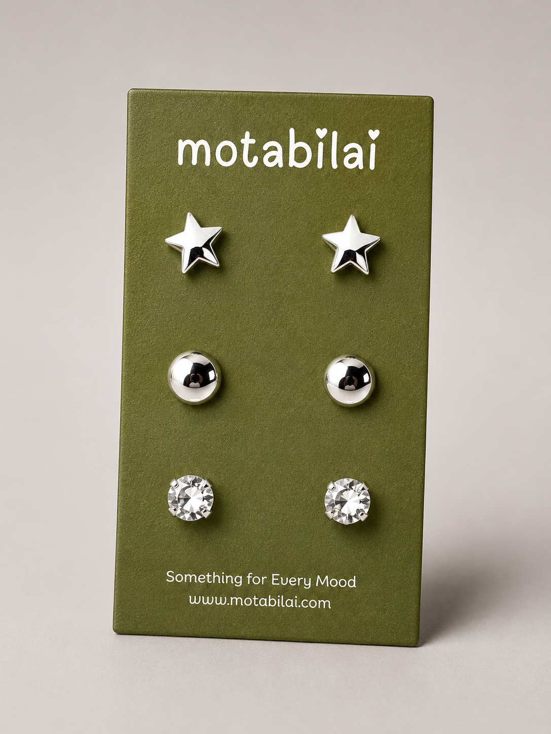 3 Stud Earrings Set - 020