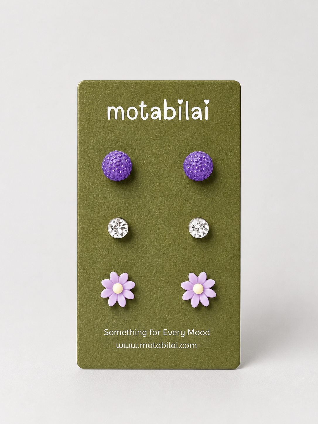 3 Stud Earrings Set - 024