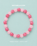 Deep&Light Pink Beaded Circle Bracelet - 068
