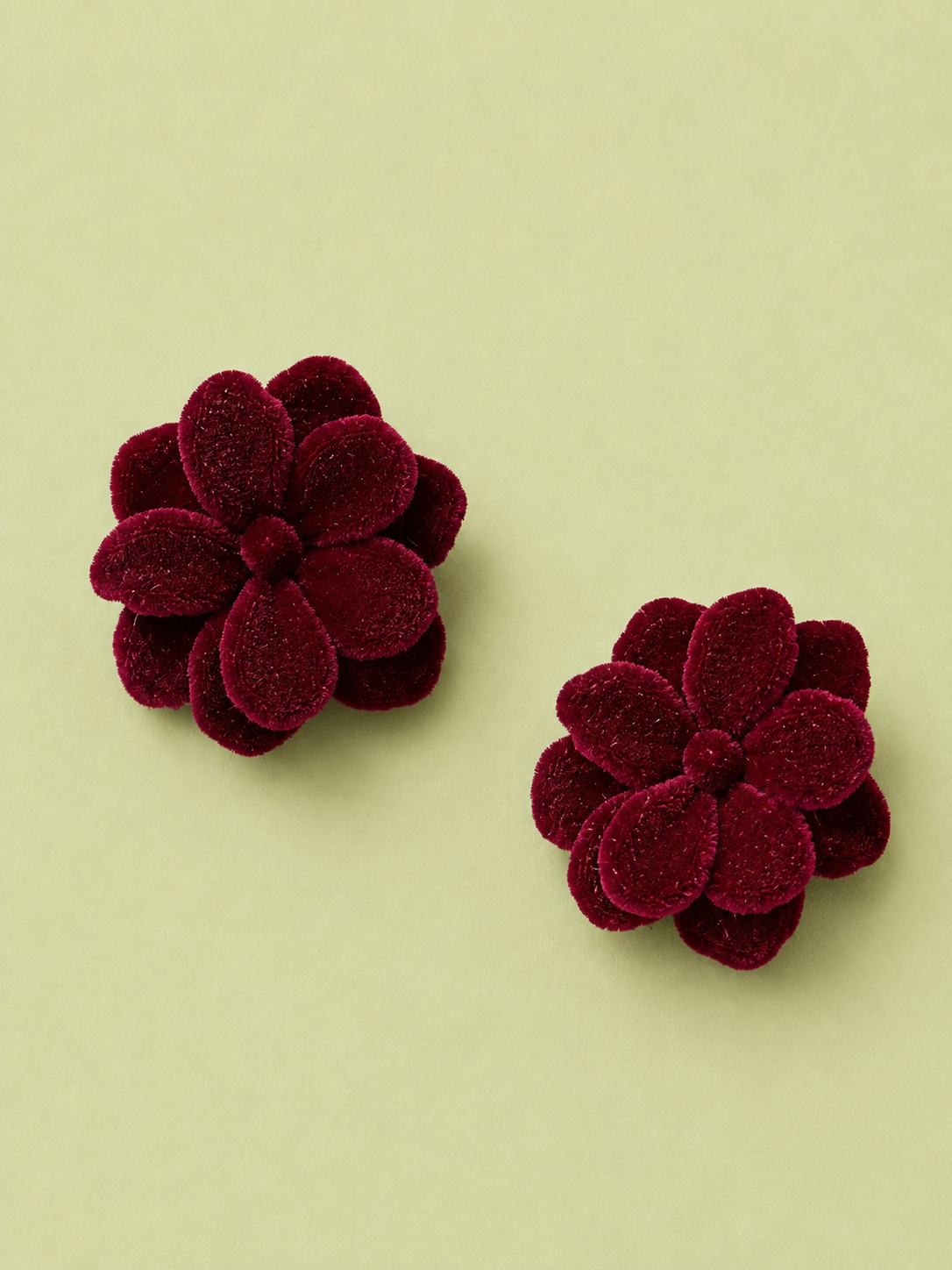 Big Aster Red Velvet - Big Earrings - 054