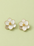 Pearl Blossom Gold -Small Earrings - 034
