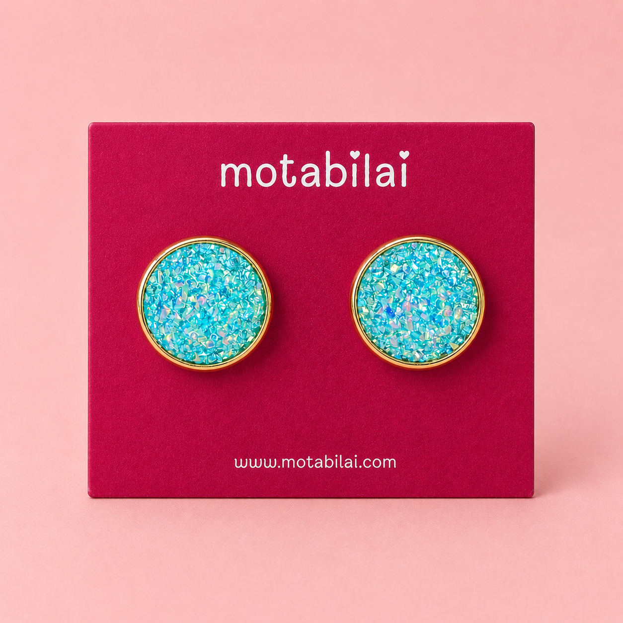 Turquoise Druzy Blue - Small Earrings - 035