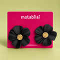 Black Flower - Small Earrings - 037