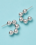 Chrome Sphere Silver Hoops - Medium Earrings - 045