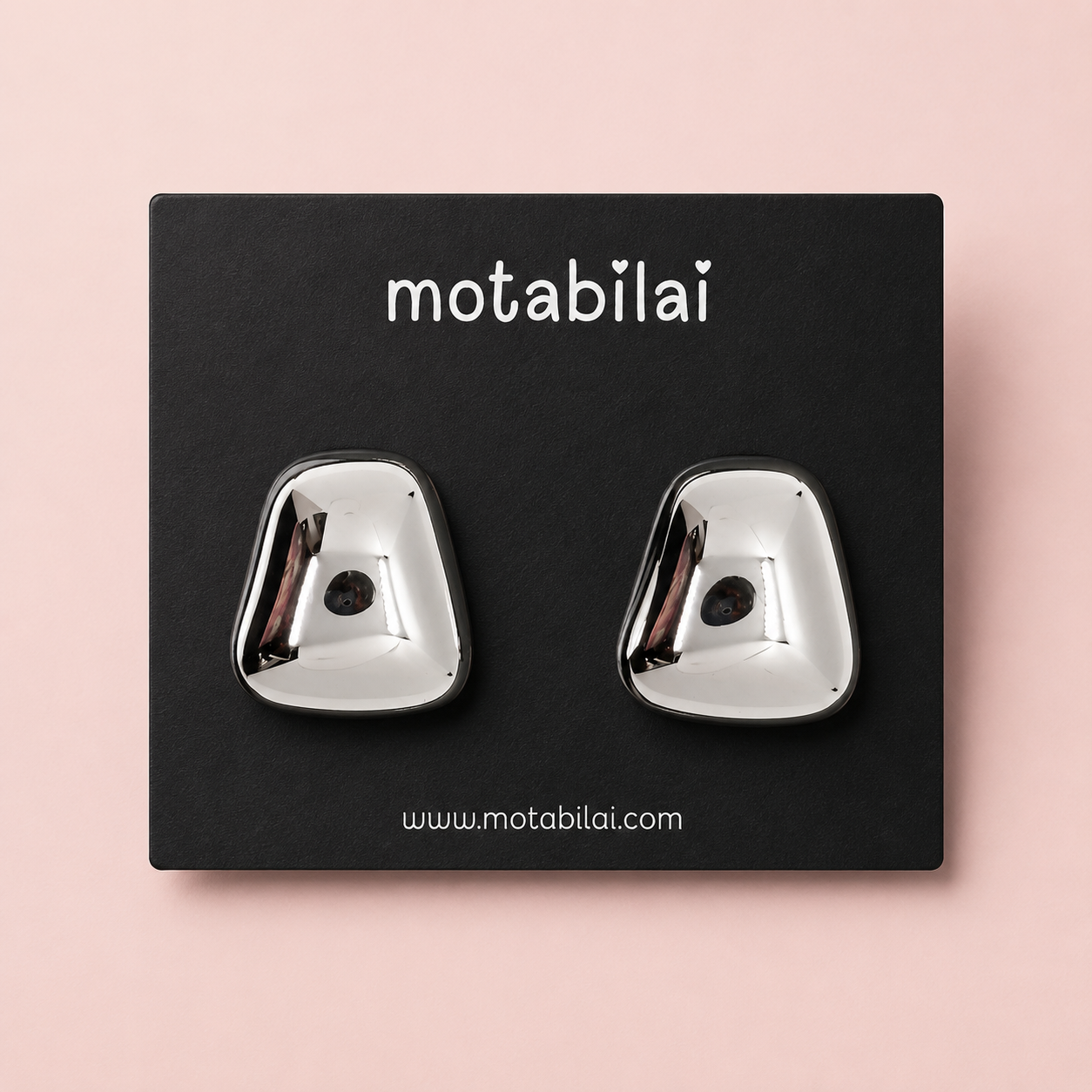 Trapesium Silver Bolt Earrings - Small Earrings - 055