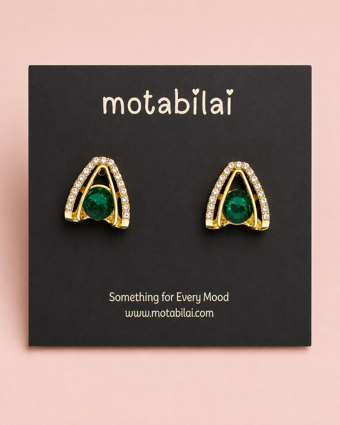 Emerald Green Gemstone - Medium Earrings - 057