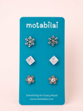 3 Studs Pretty Earrings - 081