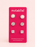 3 Studs Pretty Earrings - 083