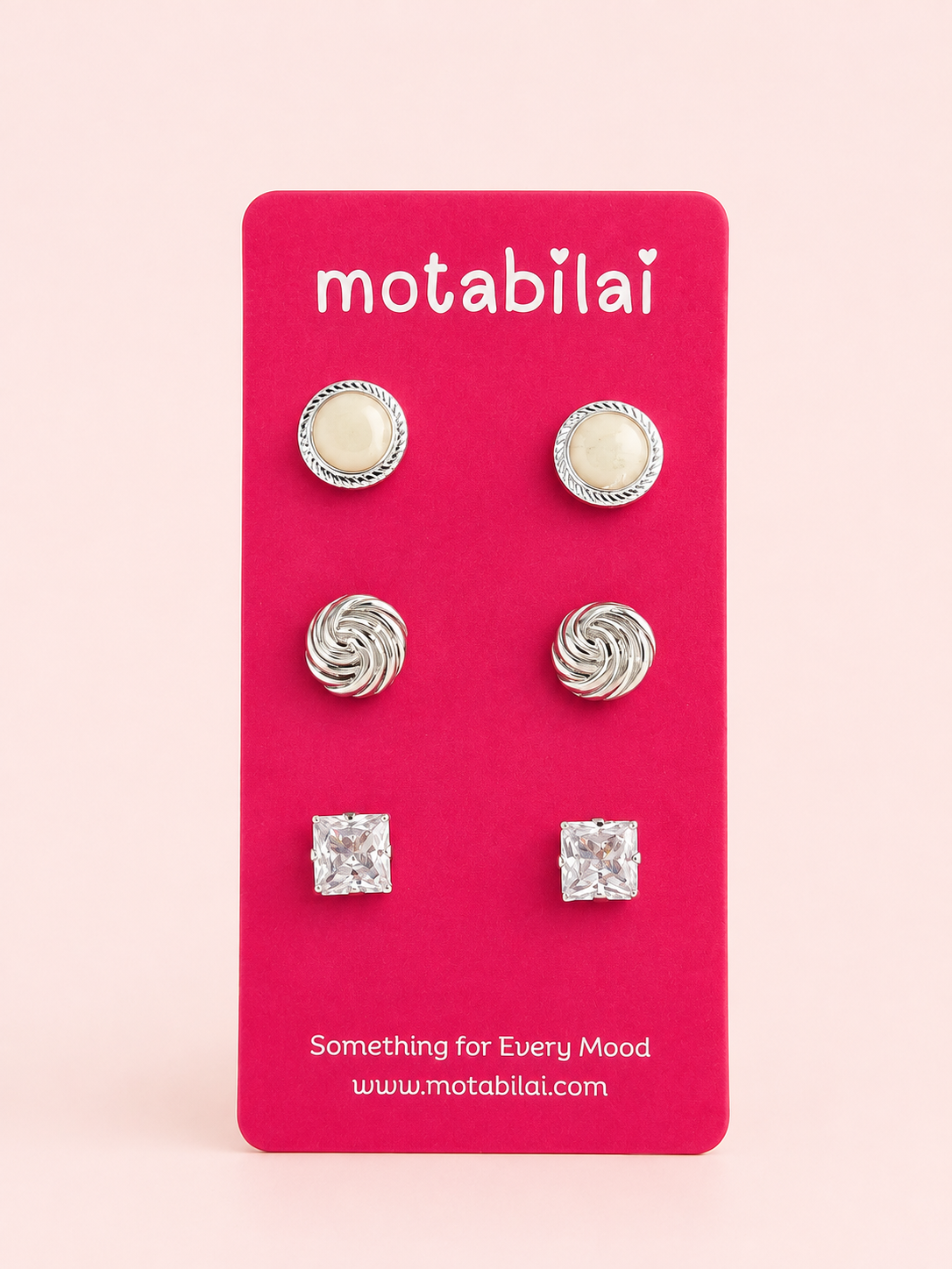 3 Studs Pretty Earrings - 083