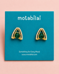 Emerald Green Gemstone - Medium Earrings - 057