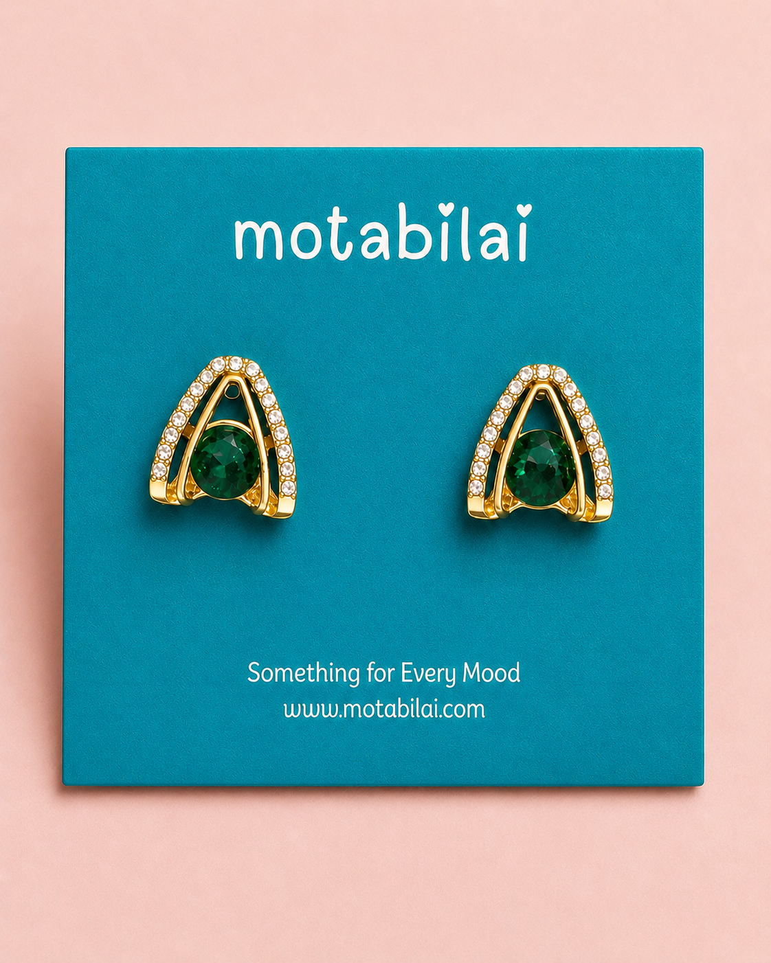 Emerald Green Gemstone - Medium Earrings - 057
