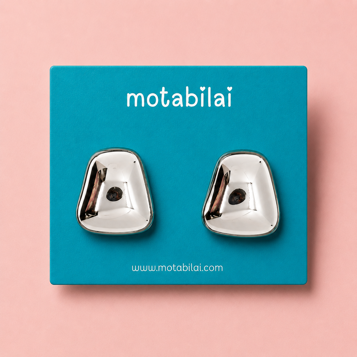Trapesium Silver Bolt Earrings - Small Earrings - 055