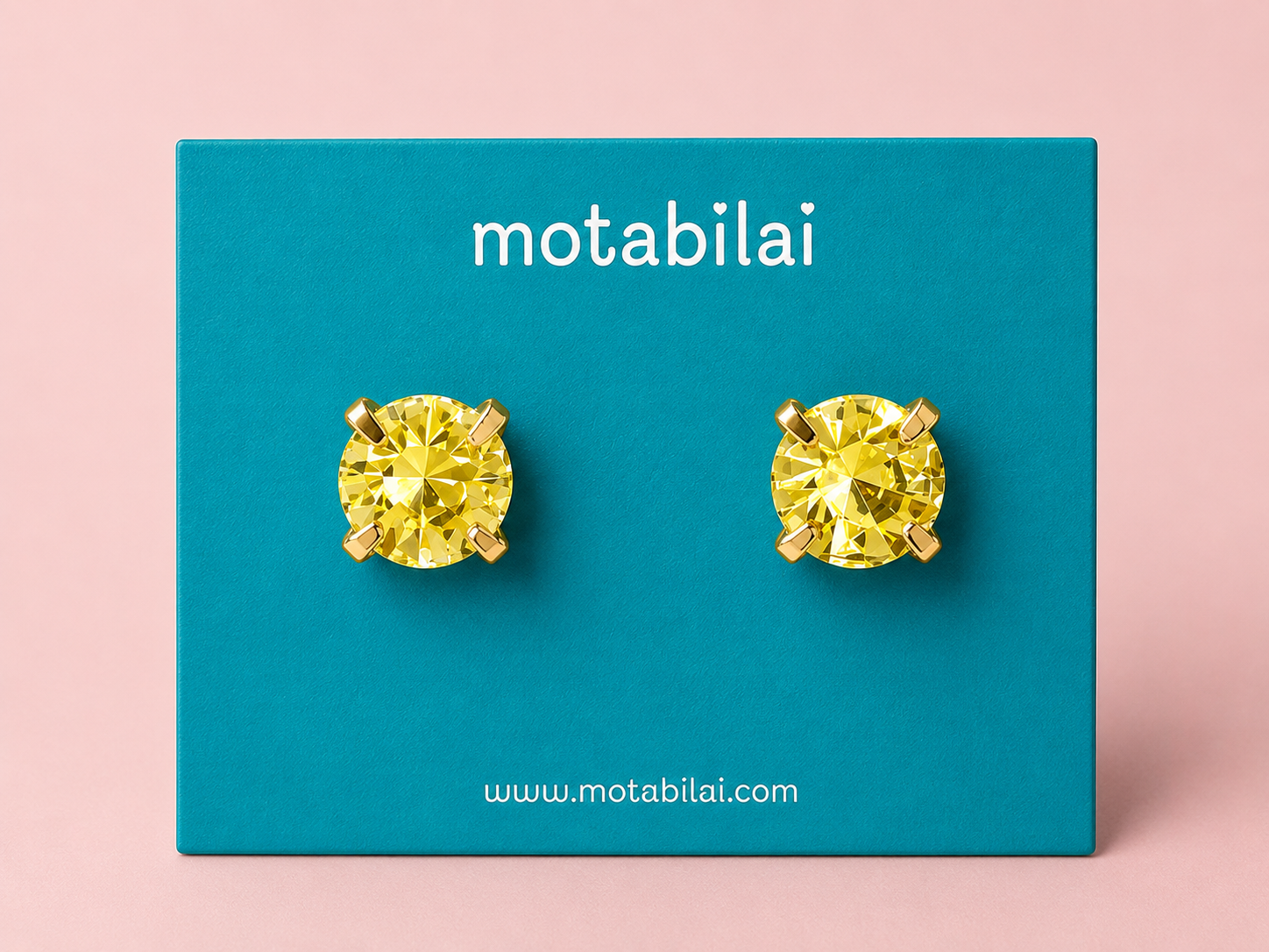 Yellow Gemstone - Small Earrings - 050