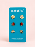 3 Studs Pretty Earrings - 095