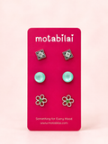 3 Studs Pretty Earrings - 089