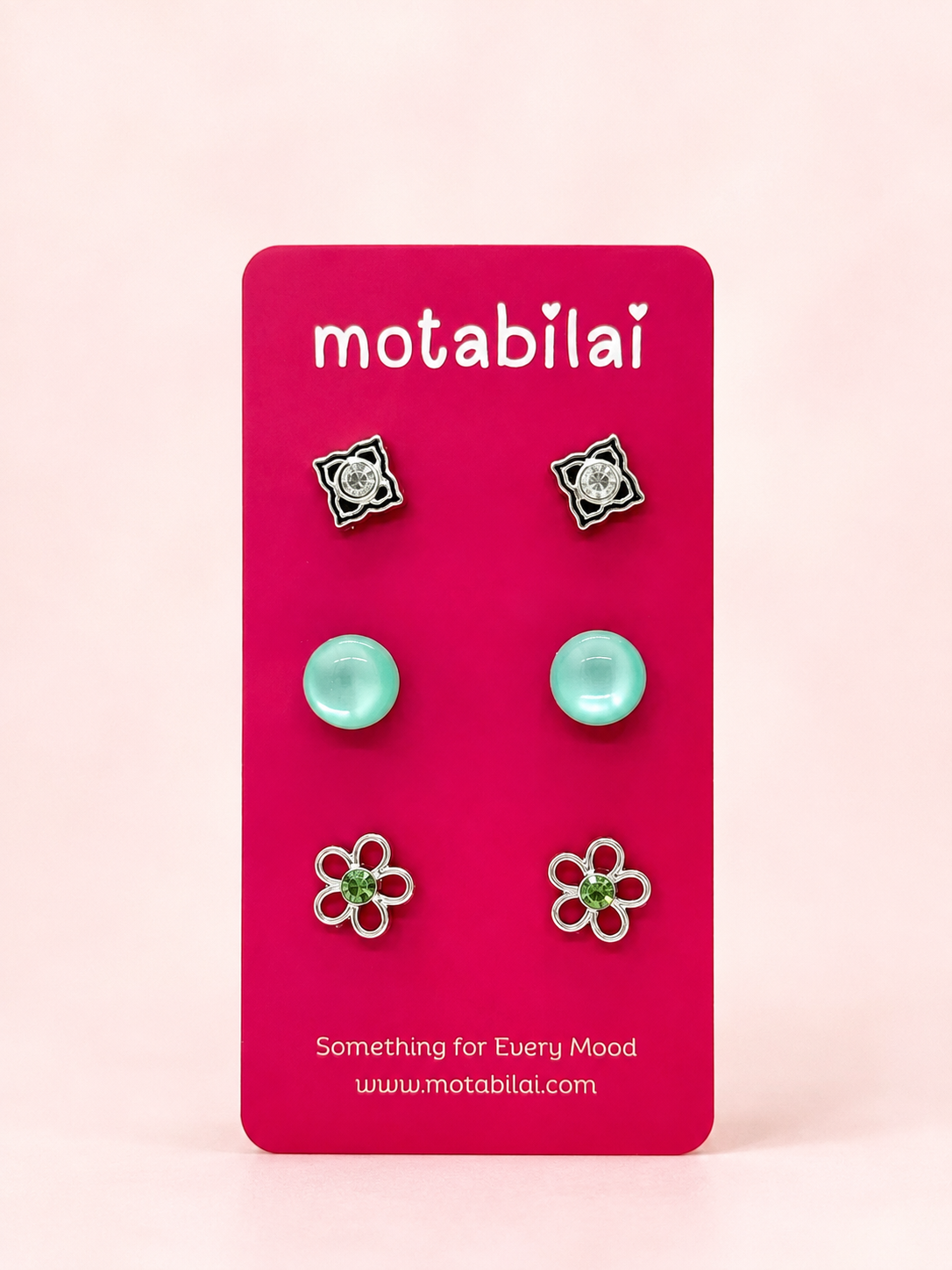 3 Studs Pretty Earrings - 089