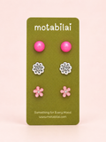 3 Studs Pretty Earrings - 106