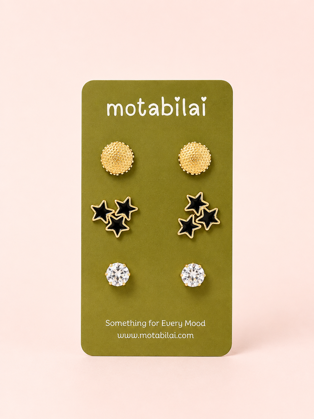3 Studs Pretty Earrings - 110
