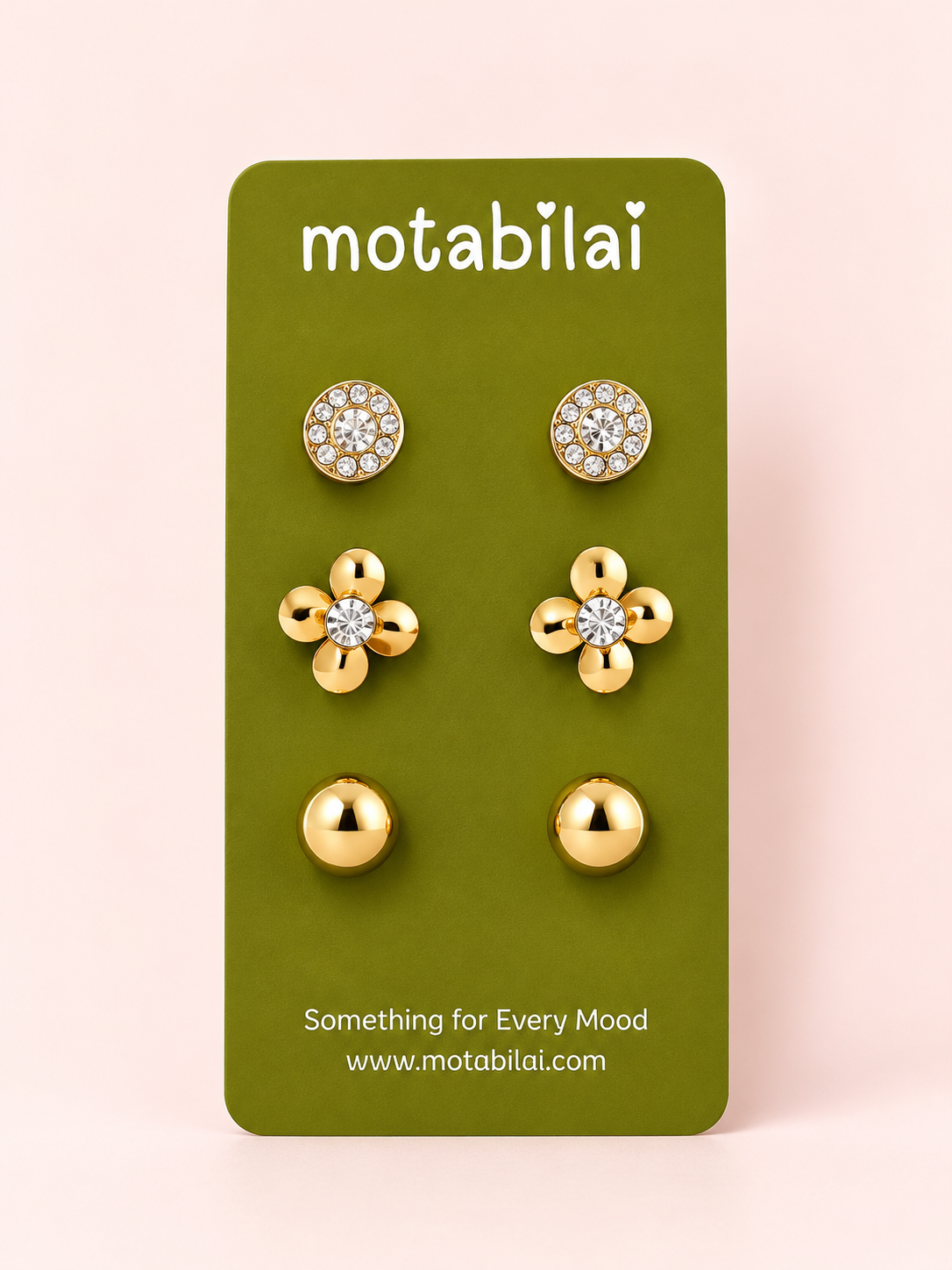 3 Studs Pretty Earrings - 109