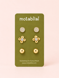 3 Studs Pretty Earrings - 107