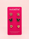 3 Studs Pretty Earrings - 126