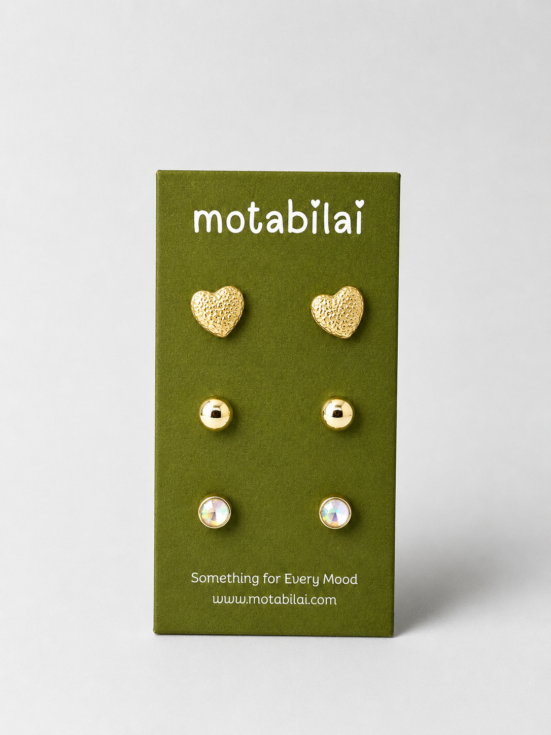 3 Stud Earrings Set - Collection 005