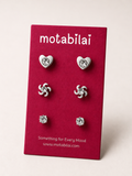 3 Stud Earrings Set - Collection 007