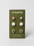 3 Stud Earrings Set - Collection 008