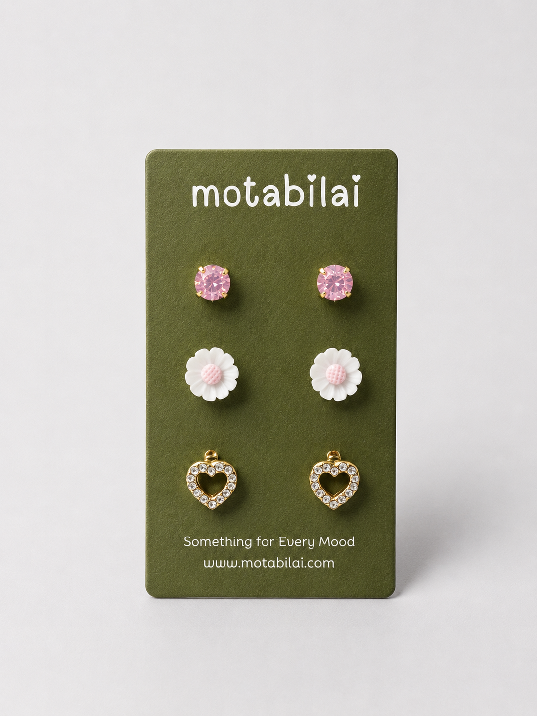3 Stud Earrings Set - Collection 008